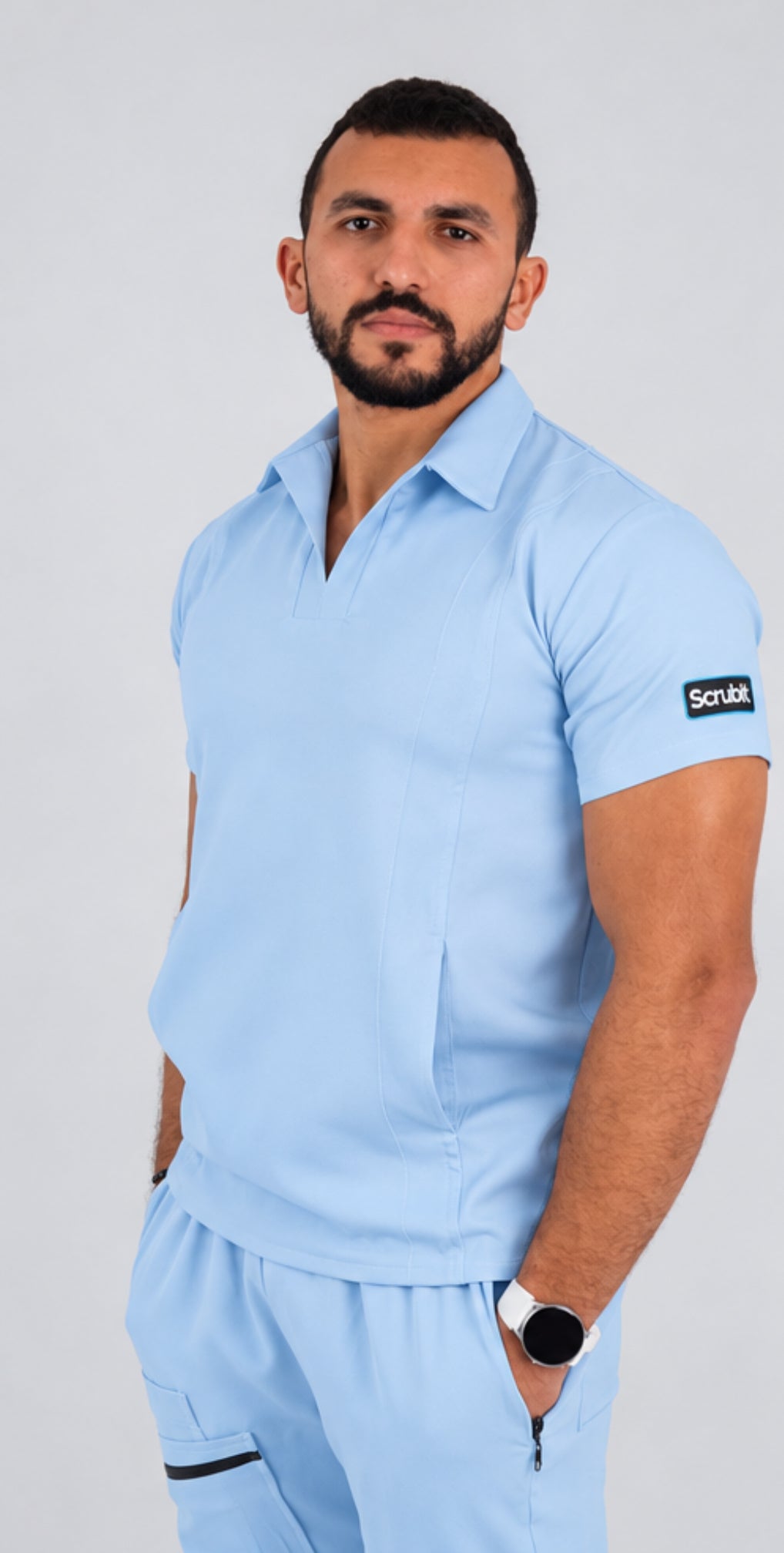 Elite Male scrub in baby blue