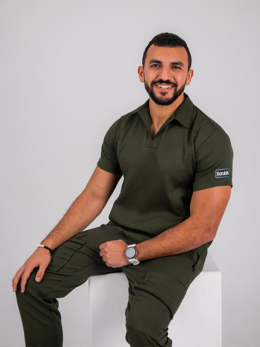 Elite male scrub in Olive Green