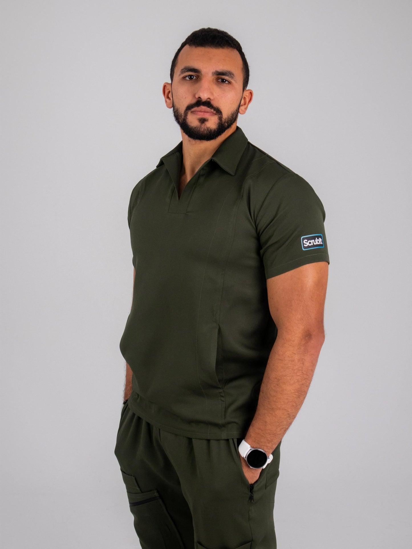 Elite male scrub in Olive Green